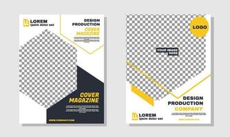 illustrazione di stock copertina libro presentazione brochure modello design giallo navy forma portafoglio minimo vettore