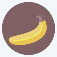 icona di banane in stile piatto alla moda isolato su sfondo blu morbido vettore
