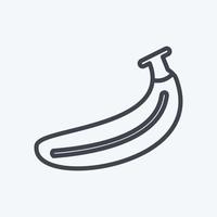 icona di banane in stile linea alla moda isolato su sfondo blu tenue vettore