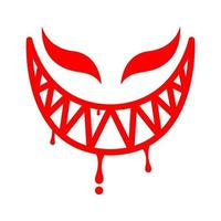 sorriso spaventoso fangs logo design grafico vettoriale simbolo icona illustrazione del segno idea creativa
