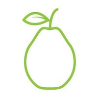 linea fresca verde frutta guava logo simbolo icona vettore illustrazione grafica design