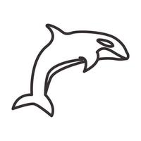 linee pesce balena orca salto logo vettore simbolo icona illustrazione del design