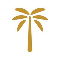 disegno semplice dell'illustrazione dell'icona di vettore del logo dell'oro della palma