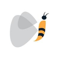 animale insetto ape astratto moderno carino logo icona vettore illustrazione design