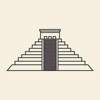 illustrazione del simbolo dell'icona del vettore del design del logo delle linee della piramide messicana