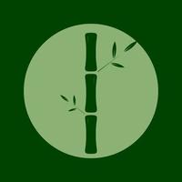 cerchio verde con bambù logo simbolo icona grafica vettoriale illustrazione idea creativa