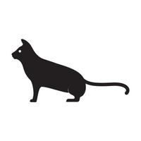 silhouette moderna gatto nero forma logo icona vettore illustrazione design