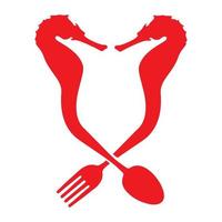 cavalluccio marino ristorante di pesce logo simbolo icona vettore illustrazione graphic design