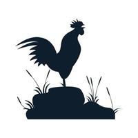 disegno dell'illustrazione di vettore del logo della siluetta dei corvi del gallo o del gallo