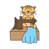 gatto o gattino o gattino come illustrazione vettoriale del logo simpatico cartone animato su misura