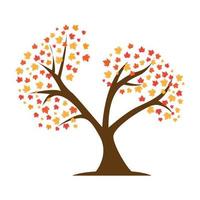 astratto colorato albero autunnale logo simbolo icona vettore illustrazione graphic design