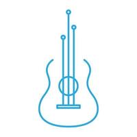 linee chitarra tecnologia logo vettore icona illustrazione design