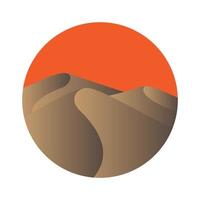 deserto moderno astratto con icona simbolo logo tempo caldo illustrazione grafica vettoriale