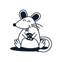 ratto o topo o toporagno simpatico cartone animato logo icona illustrazione vettoriale