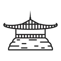 illustrazione del simbolo dell'icona del vettore del design del logo delle linee tradizionali della cultura domestica asiatica