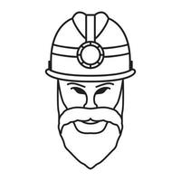 uomo barba minatore linee logo vettore simbolo icona design grafico illustrazione