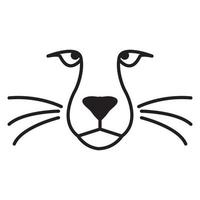 linee semplice faccia ghepardo logo vettore icona illustrazione design