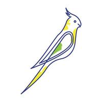 linee di uccelli arte colorata parrocchetto logo simbolo disegno vettoriale illustrazione