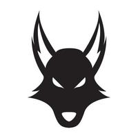 testa faccia lupo lungo orecchio logo simbolo icona vettore design grafico illustrazione idea creativa