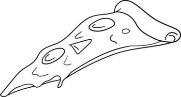 fetta di pizza disegnata a mano piatta vettore