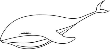contorno animale balena disegnato a mano carino vettore