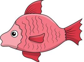 piatto di pesce rosso disegnato a mano colorato vettore