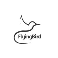 disegno della linea del logo dell'uccello di volo, modello dell'icona di vettore