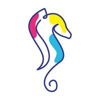 linee arte astratta colorato mare cavallo logo vettore simbolo icona design illustrazione