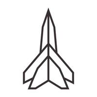 linee origami jet aereo logo simbolo icona vettore illustrazione design