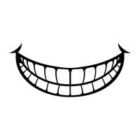 Icona di vettore di grande sorriso felice del fumetto Toothy
