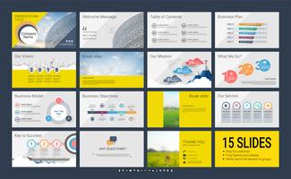 Modello di diapositiva di presentazione per la tua azienda con elementi infographic. vettore