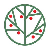 albero geometrico con disegno di illustrazione dell'icona vettoriale del logo della frutta rossa