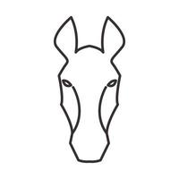 linee vintage faccia cavallo logo vettore icona illustrazione design