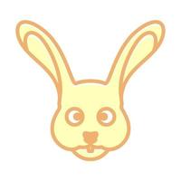 simpatico cartone animato testa conigli sorriso logo vettore simbolo icona design illustrazione