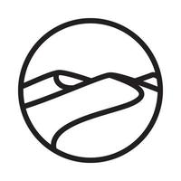 linee di forma moderne deserto sul cerchio logo simbolo icona disegno grafico vettoriale illustrazione