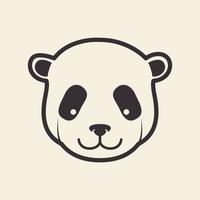 faccia testa panda hipster logo simbolo icona grafica vettoriale illustrazione idea creativa