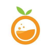 lettera o per bevanda arancione fresca logo design icona simbolo illustrazione vettoriale
