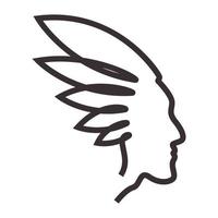 testa hipster tribù indiane logo simbolo icona vettore illustrazione graphic design