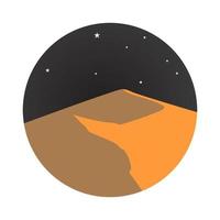 design moderno dell'illustrazione di vettore del logo di notte del deserto