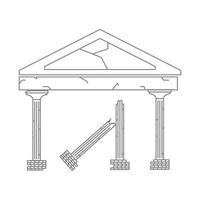 disegno dell'illustrazione dell'icona di vettore del logo delle rovine del monumento