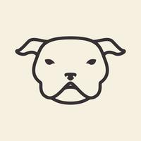 testa faccia toro cane linea hipster logo simbolo icona grafica vettoriale illustrazione idea creativa