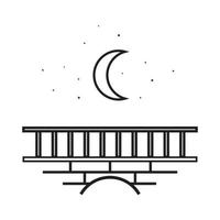 ponte con falce di luna logo simbolo vettore icona disegno grafico illustrazione