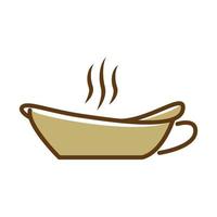 bevanda al caffè con design moderno dell'illustrazione dell'icona del vettore del logo del bagno