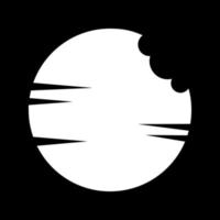 illustrazione del simbolo dell'icona del vettore del design del logo del morso della luna