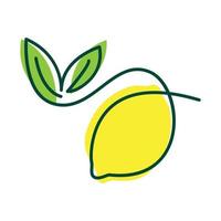 frutta limone linee fresche arte logo colorato design vettore icona simbolo illustrazione