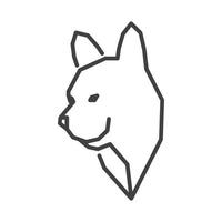 linea testa faccia lato bulldog logo simbolo icona vettore design grafico illustrazione idea creativa
