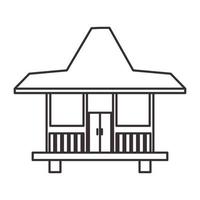 disegno dell'illustrazione dell'icona del vettore del logo della casa della cultura giavanese
