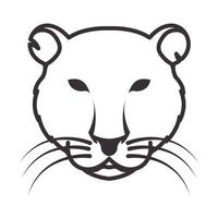 linee testa animale tigre logo simbolo icona vettore illustrazione design