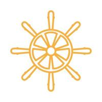 vettore di progettazione del logo della linea arancione del timone