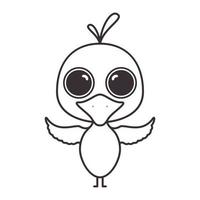 linee cute cartoon baby bird logo vettore icona illustrazione design